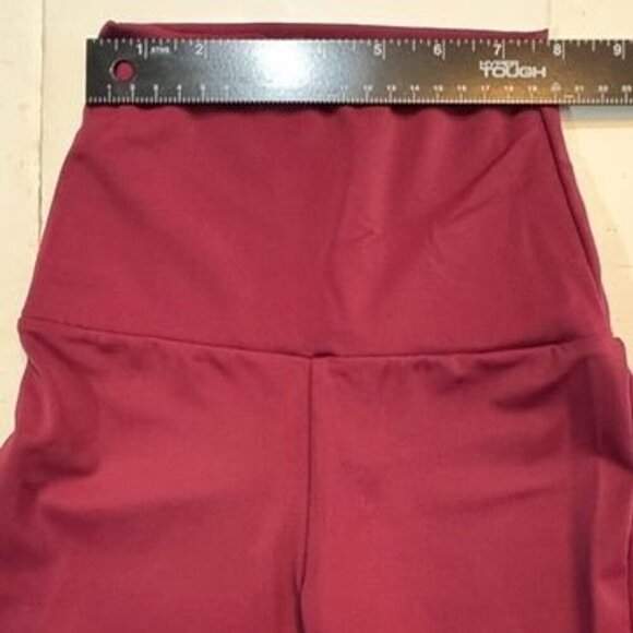 Balera Dancewear High-Waist Leggings Size IC (7/8) Burgundy Nylon Spandex NEW - Picture 7 of 10